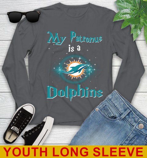 NFL Football Harry Potter My Patronus Is A Miami Dolphins Youth Long Sleeve 9