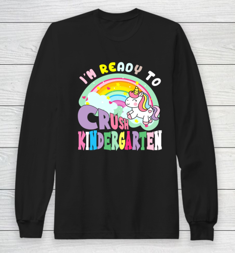 Back to school shirt ready to crush kindergarten unicorn Long Sleeve T-Shirt