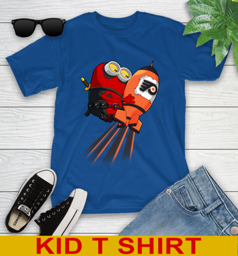 NHL Hockey Philadelphia Flyers Deadpool Minion Marvel Shirt Youth T-Shirt 10