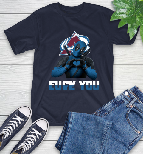 NHL Colorado Avalanche Deadpool Love You Fuck You Hockey Sports T-Shirt 3