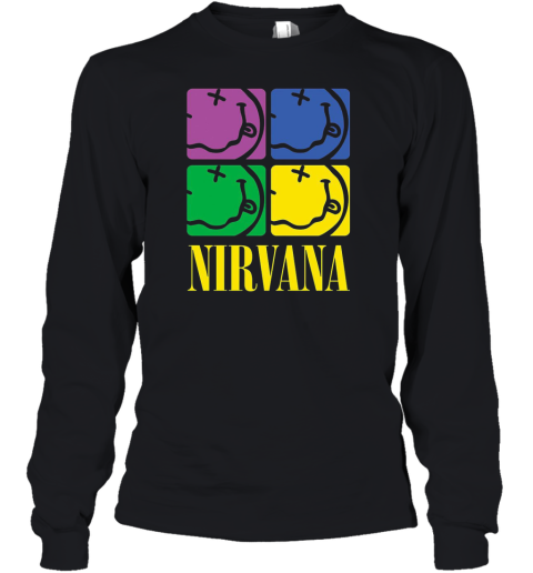 Nirvana Four Smiley Face Visionary Youth Long Sleeve