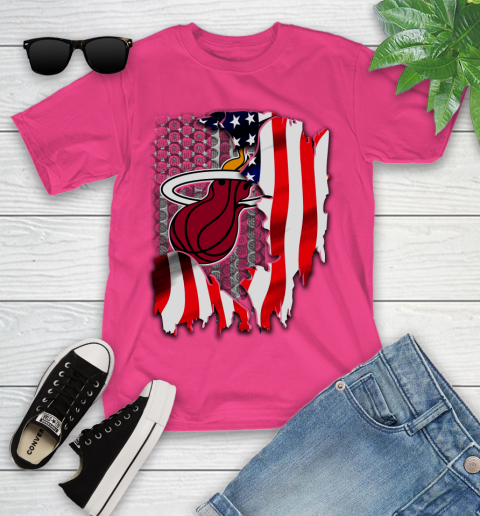 Miami Heat NBA Basketball American Flag Youth T-Shirt 11
