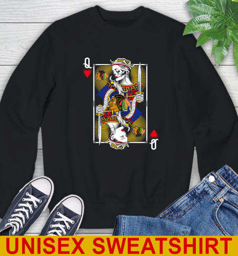 NHL Hockey Chicago Blackhawks The Queen Of Hearts Card Shirt Sweatshirt