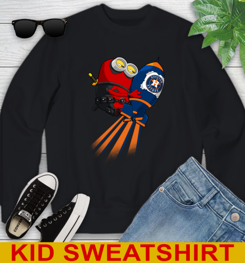 MLB Baseball Houston Astros Deadpool Minion Marvel Shirt Youth Sweatshirt