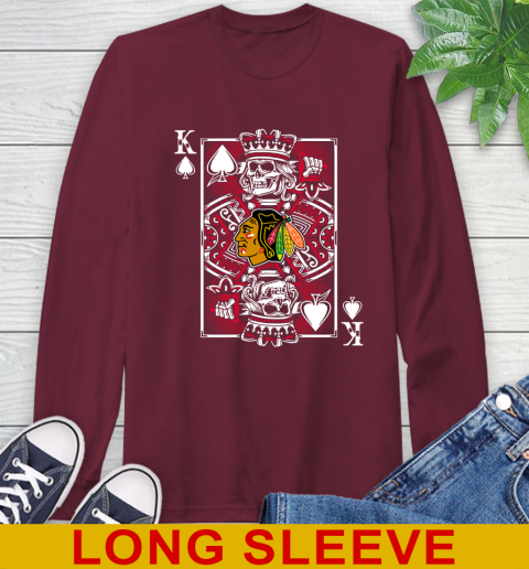Chicago Blackhawks NHL Hockey The King Of Spades Death Cards Shirt Long Sleeve T-Shirt 7