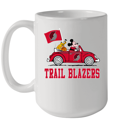 NBA Basketball Portland Trail Blazers Pluto Mickey Driving Disney Shirt Ceramic Mug 15oz