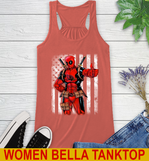 NFL Football Arizona Cardinals Deadpool American Flag Shirt Racerback Tank 3