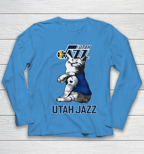 NBA Basketball My Cat Loves Utah Jazz Youth Long Sleeve 5