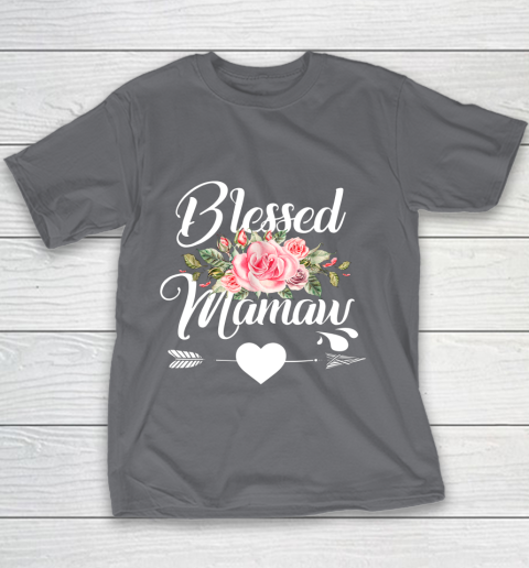 Blessed Mamaw Thanksgiving Christmas Floral Gift For Grandma Youth T-Shirt 5