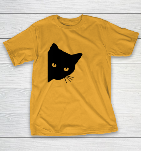 Black Cat Face Watching Funny Cat Halloween Gifts Cat Lovers T Shirt.QZSPTYUYC4 T-Shirt 2