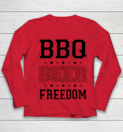 BBQ Beer Freedom Trump Fan Youth Long Sleeve 10