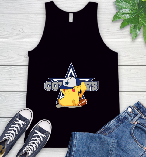 NFL Pikachu Football Sports Dallas Cowboys Tank Top 2