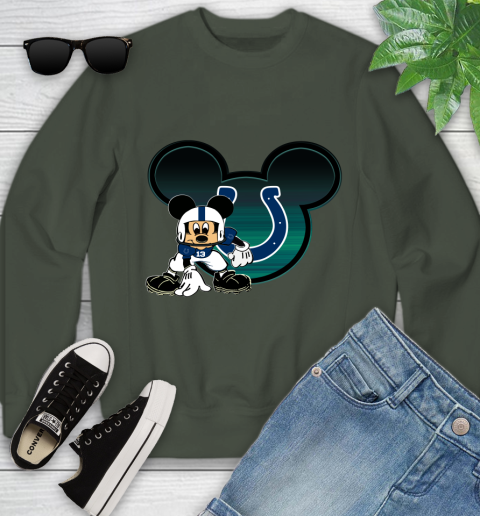 NFL Indianapolis Colts Mickey Mouse Disney Football T Shirt Youth Sweatshirt 10