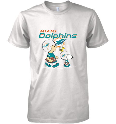 Miami Dolphins Let's Play Football Together Snoopy NFL Premium Men's T-Shirt