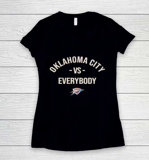 Oklahoma City Thunder Vs Everybody Women's V-Neck T-Shirt