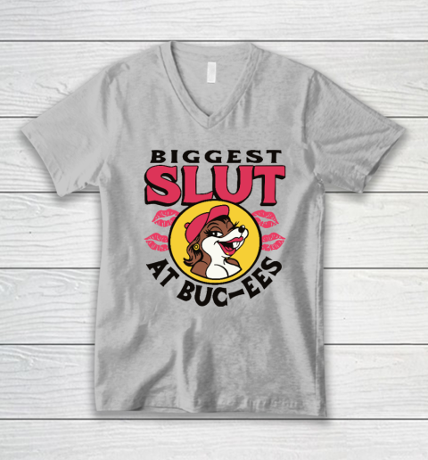 The Biggest Slut At Bucee's The Gas Station V-Neck T-Shirt 2