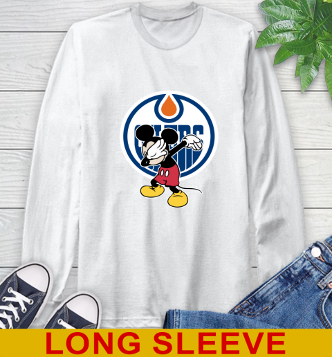 Edmonton Oilers NHL Hockey Dabbing Mickey Disney Sports Long Sleeve T-Shirt
