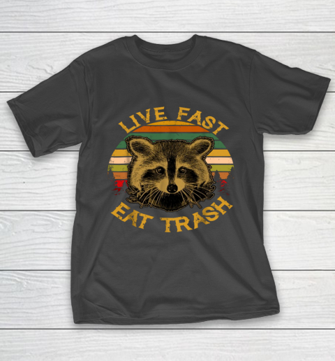 Live fast eat Trash Funny Raccoon Camping Vintage T-Shirt