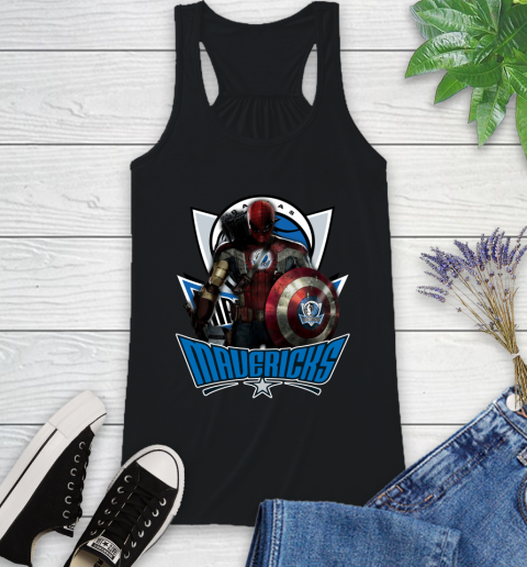 Dallas Mavericks NBA Basketball Captain America Thor Spider Man Hawkeye Avengers Racerback Tank 2