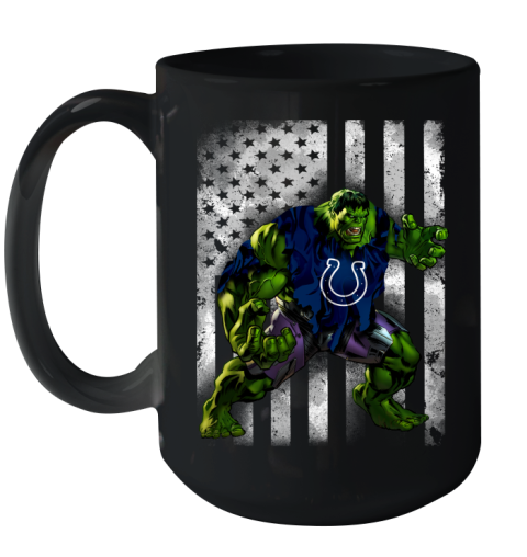 Indianapolis Colts Hulk Marvel Avengers NFL Football American Flag Ceramic Mug 15oz