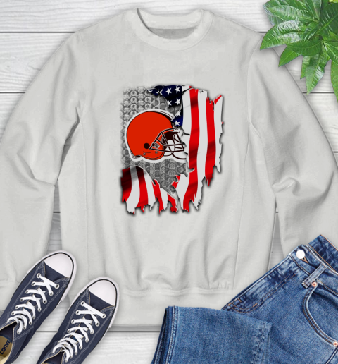 Cleveland Browns NFL Football American Flag Sweatshirt 5