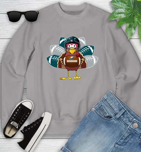 Philadelphia Eagles Turkey Thanksgiving Day Youth Sweatshirt 4