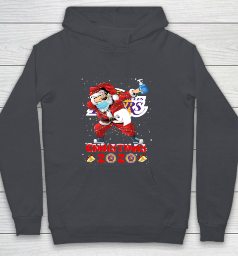 Los Angeles Lakers Funny Santa Claus Dabbing Christmas 2020 NBA Youth Hoodie 5