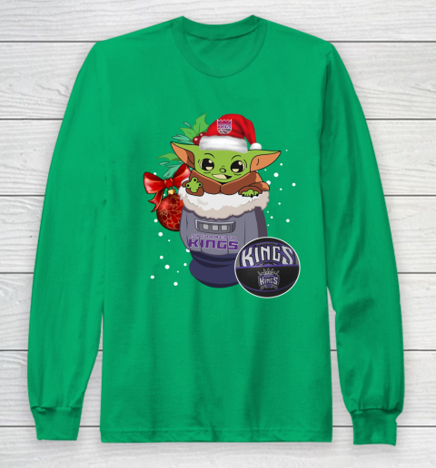 Sacramento Kings Christmas Baby Yoda Star Wars Funny Happy NBA Long Sleeve T-Shirt 7