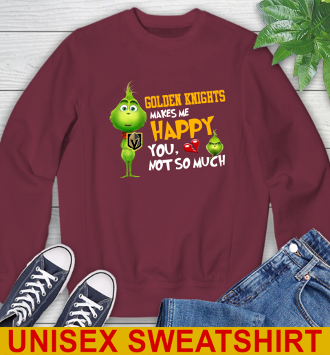 NHL Vegas Golden Knights Makes Me Happy You Not So Much Grinch Hockey Sports Sweatshirt 6