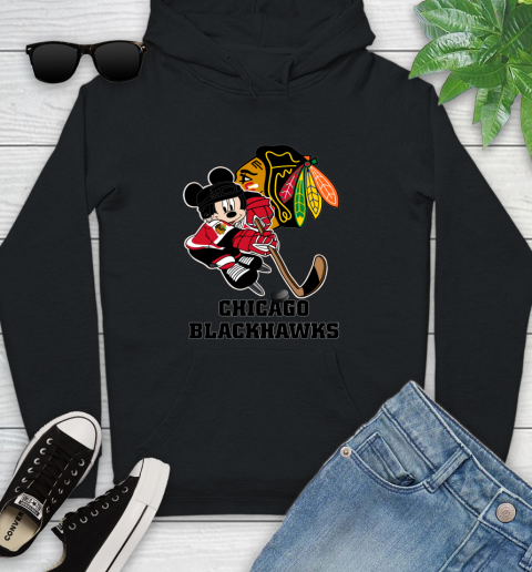 NHL Chicago Blackhawks Mickey Mouse Disney Hockey T Shirt Youth Hoodie 2
