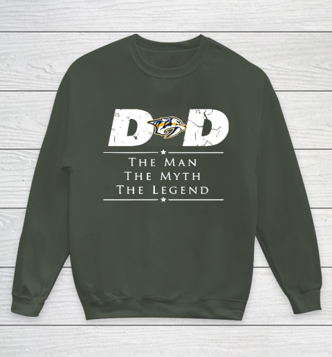 Nashville Predators NHL Ice Hockey Dad The Man The Myth The Legend Youth Sweatshirt 8