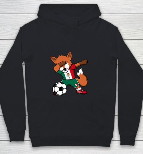Dabbing Fox Mexico Soccer Fans Jersey Mexican Football Lover Youth Hoodie
