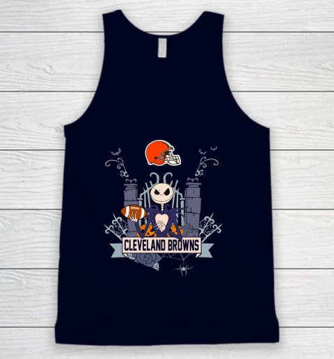 NFL Cleveland Browns Football Jack Skellington Halloween Tank Top 2