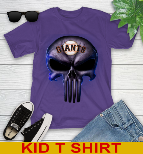 San Francisco Giants MLB Baseball Punisher Skull Sports Youth T-Shirt 3