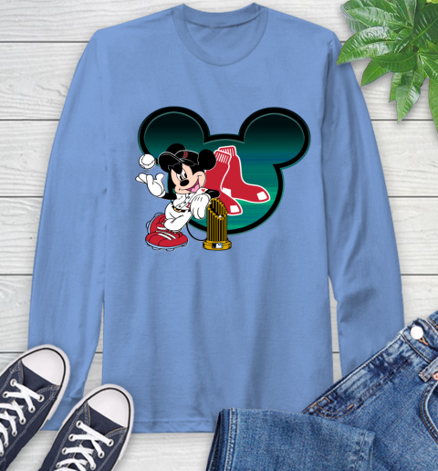 MLB Boston Red Sox The Commissioner's Trophy Mickey Mouse Disney Long Sleeve T-Shirt 11