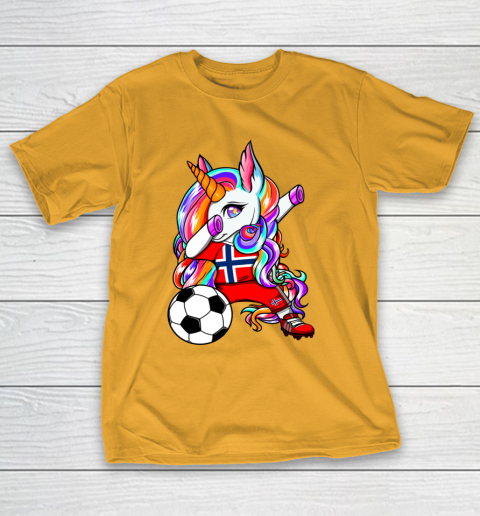 Dabbing Unicorn Norway Soccer Fans Jersey Norwegian Football T-Shirt 15