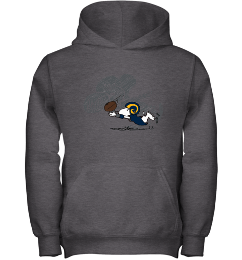 Los Angeles Rams Snoopy Plays The Football Game Youth Hoodie