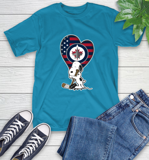 Winnipeg Jets NHL Hockey The Peanuts Movie Adorable Snoopy T-Shirt 8