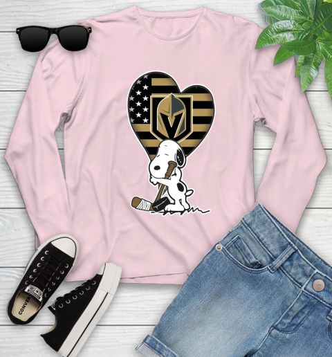 Vegas Golden Knights NHL Hockey The Peanuts Movie Adorable Snoopy Youth Long Sleeve 10