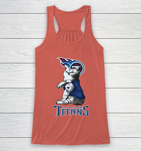 NFL Football My Cat Loves Tennessee Titans Racerback Tank 3