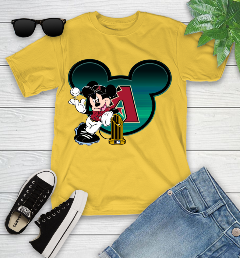 MLB Arizona Diamondbacks The Commissioner's Trophy Mickey Mouse Disney Youth T-Shirt 8