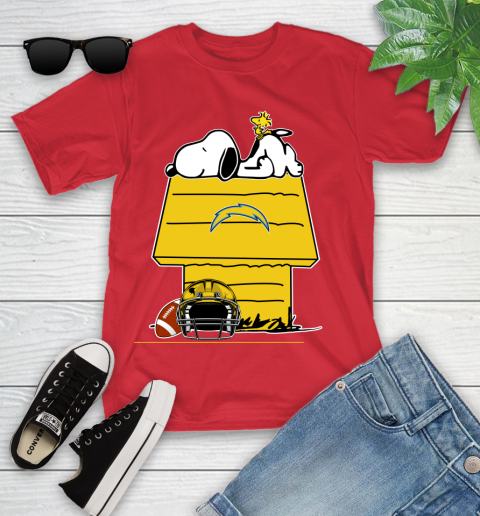 Los Angeles Chargers NFL Football Snoopy Woodstock The Peanuts Movie Youth T-Shirt 10