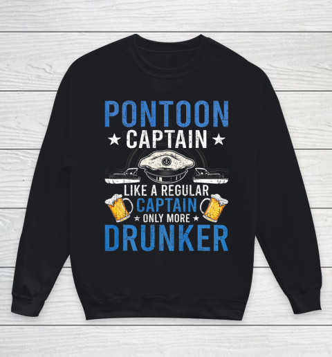 Pontoon Captain Like A Regular Drunker Drinking Boat Gift Youth Sweatshirt