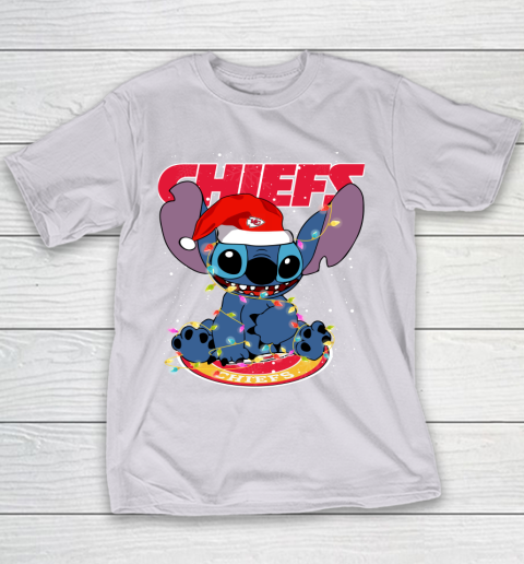 Kansas City Chiefs NFL Football noel stitch Christmas Youth T-Shirt 2