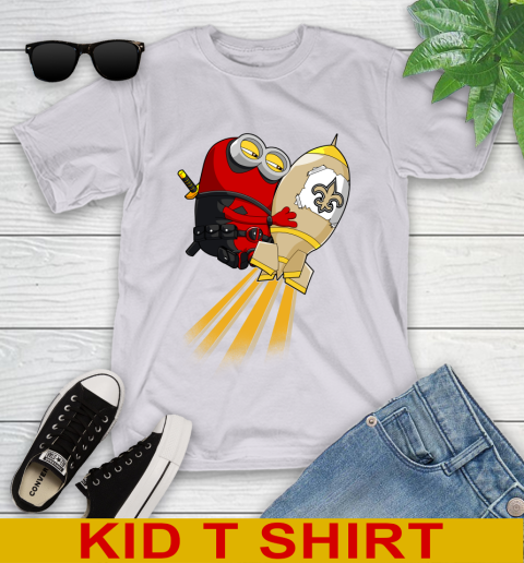 NFL Football New Orleans Saints Deadpool Minion Marvel Shirt Youth T-Shirt 4