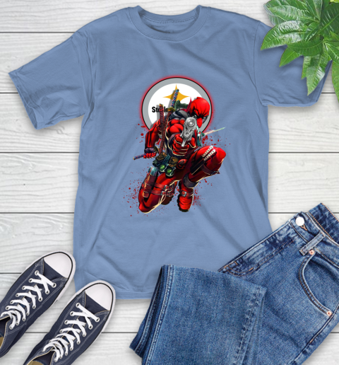 NFL Deadpool Marvel Comics Sports Football Pittsburgh Steelers T-Shirt 11
