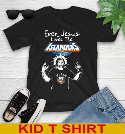 New York Islanders NHL Hockey Even Jesus Loves The Islanders Shirt Youth T-Shirt