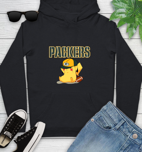 NFL Pikachu Football Sports Green Bay Packers Youth Hoodie 2