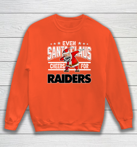 Oakland Raiders Even Santa Claus Cheers For Christmas NFL Sweatshirt 3