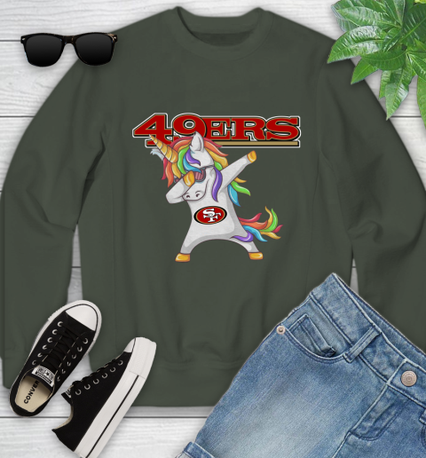 San Francisco 49ers NFL Football Funny Unicorn Dabbing Sports Youth Sweatshirt 11 San Francisco 49ers NFL Football Funny Unicorn Dabbing Sports Youth Sweatshirt - Image 11